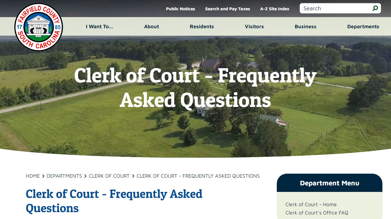 Clerk of Court - Fairfield County, South Carolina